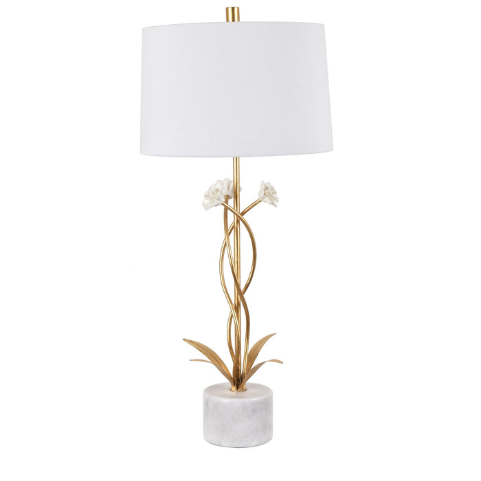 Gold and Flower Marble base lamp