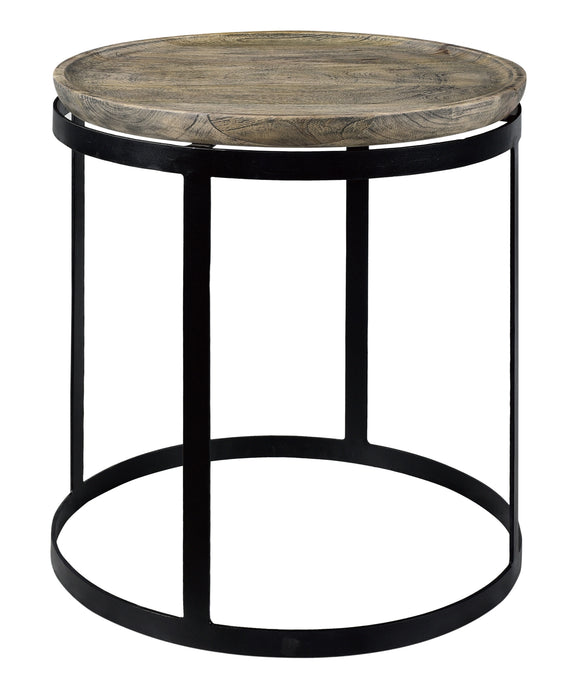 Bengal Manor Mango Wood And Metal Round End Table