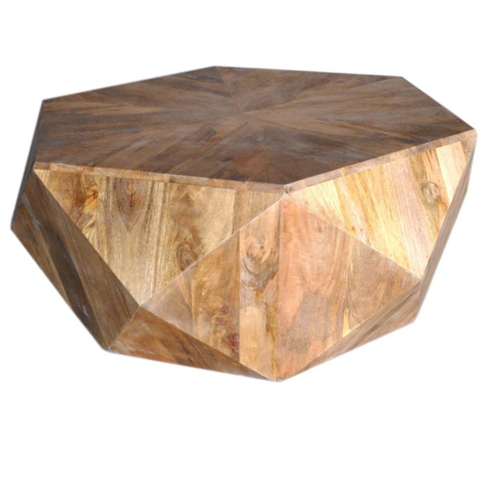 Wood Hexagon Cocktail Table