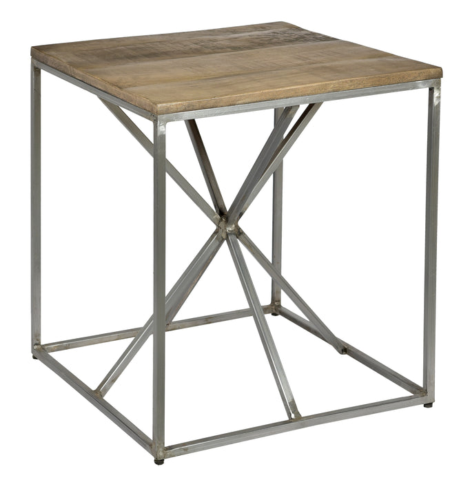 Bengal Manor Rough Mango Wood And Iron Asterisk Square End Table