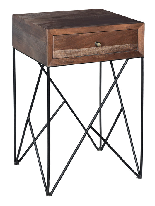 Bengal Manor Acacia Wood And Metal 1 Drawer Accent Table