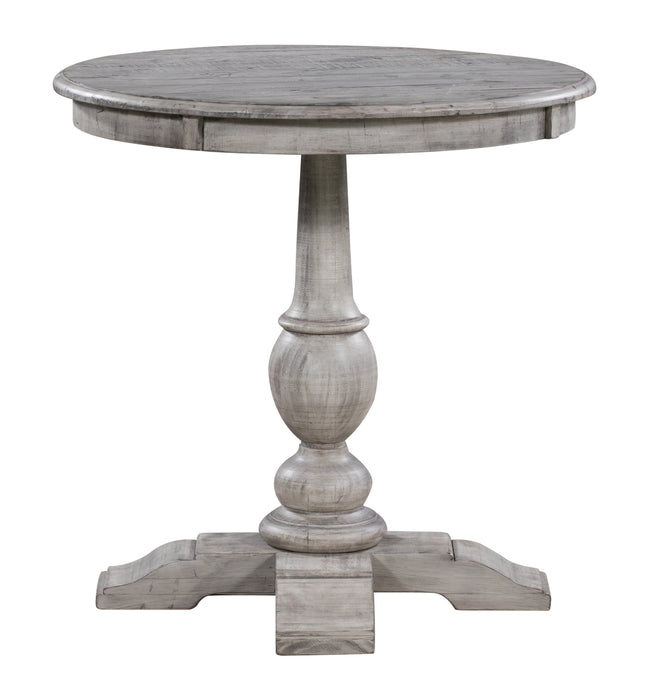 Pembroke Plantation Recycled Pine White Wash Round Accent Table