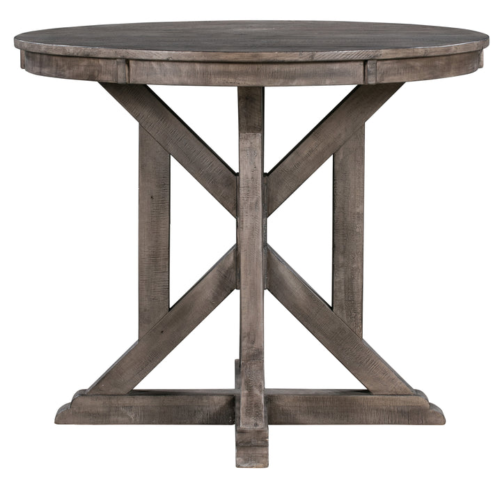 Pembroke Plantation Recycled Pine Distressed Grey Wood Base Accent Table