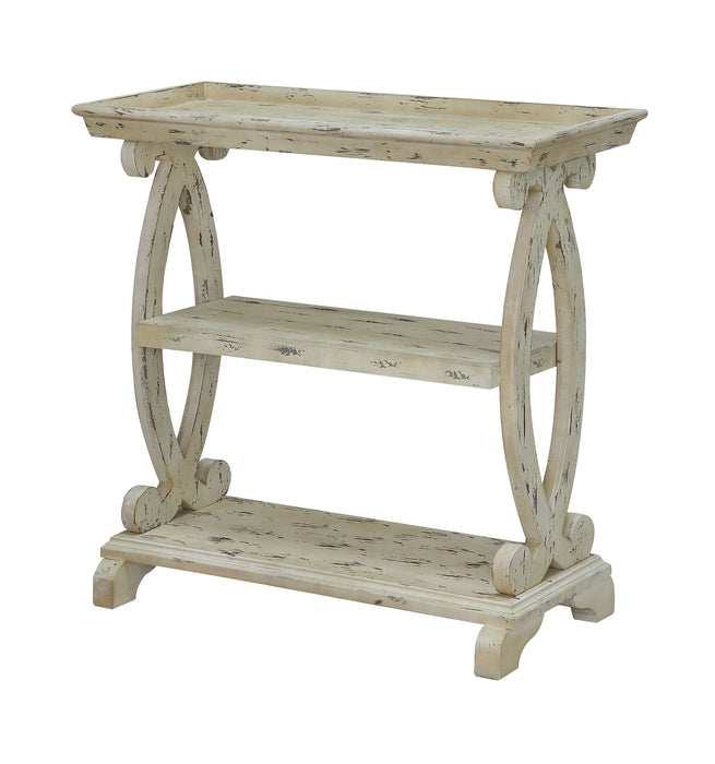 Newport Distressed White Shaped Console Table