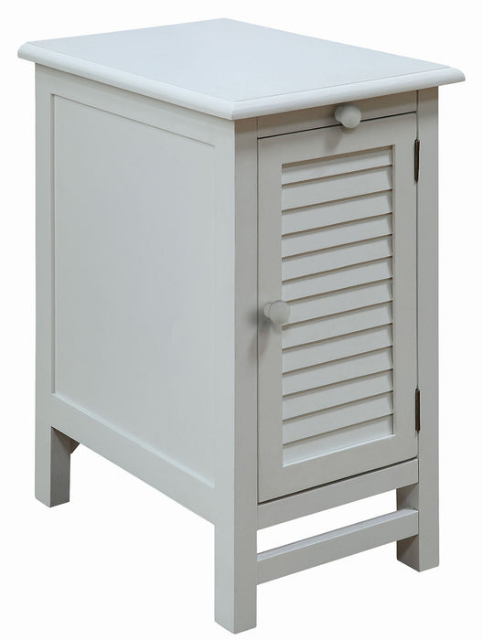Cape May Cottage White Shutter Door And 1 Pull Shelf Chairside Table