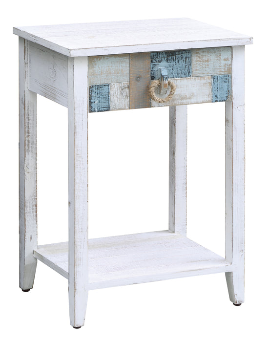 South Shore Multi Color Nautical Patchwork 1 Drawer Accent Table