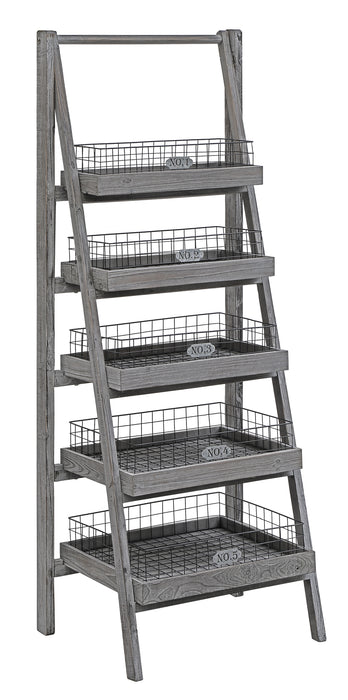 Hastings 5 Tier Charcoal Grey Angled Etagere With Removable Metal Baskets