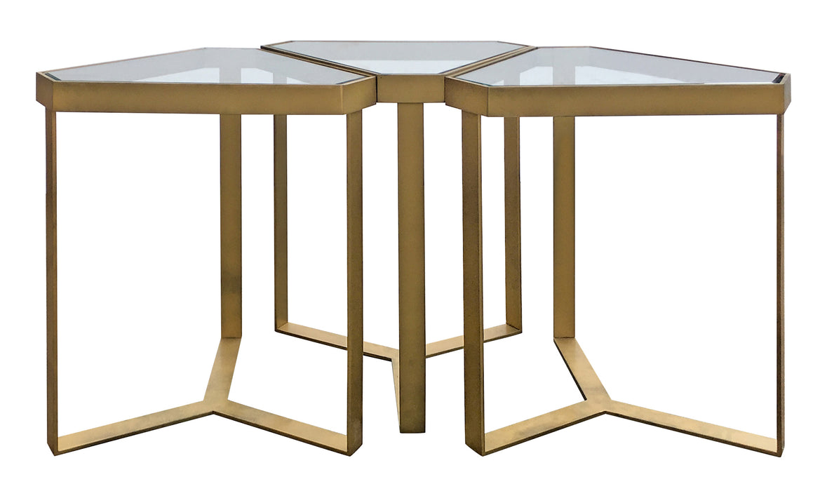 Melrose Gold Triangle Accent Table