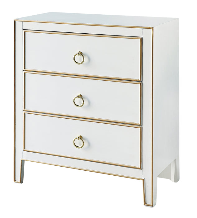 Phoebe White And Gold 3 Drawer Chest