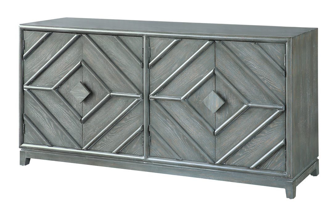 Emerson 4 Door Diamond Design Grey Oak Sideboard