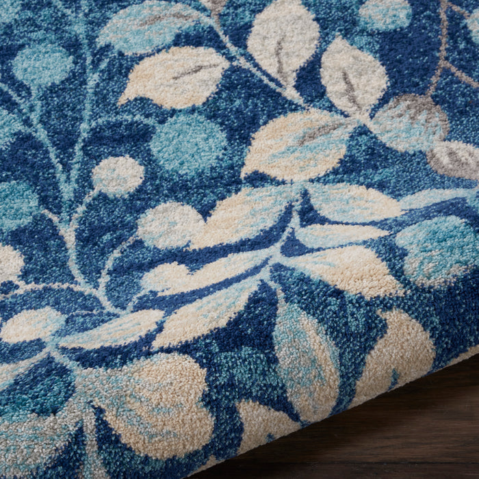 Nourison Tranquil 2'x4' Navy Blue Botanical Small Rug