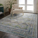 Nourison Ankara Global ANR07 Blue and Green 9'x12' Oversized Low-pile Rug