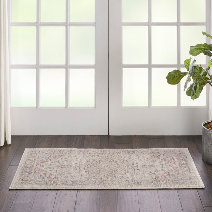 Nourison Tranquil 2'x4' Pink and Beige Kashan Small Rug