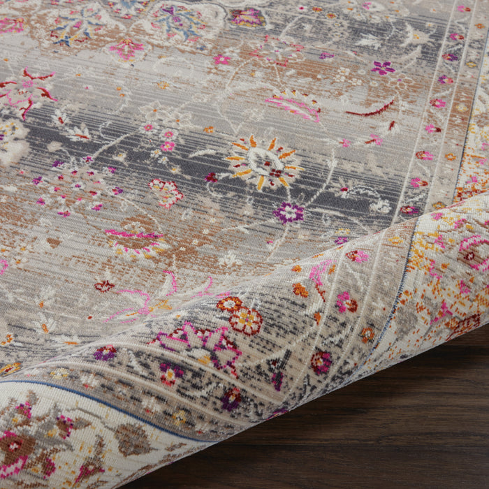 Nourison Vintage Kashan VKA01 Grey Multicolor 4'x6' Oushak Area Rug