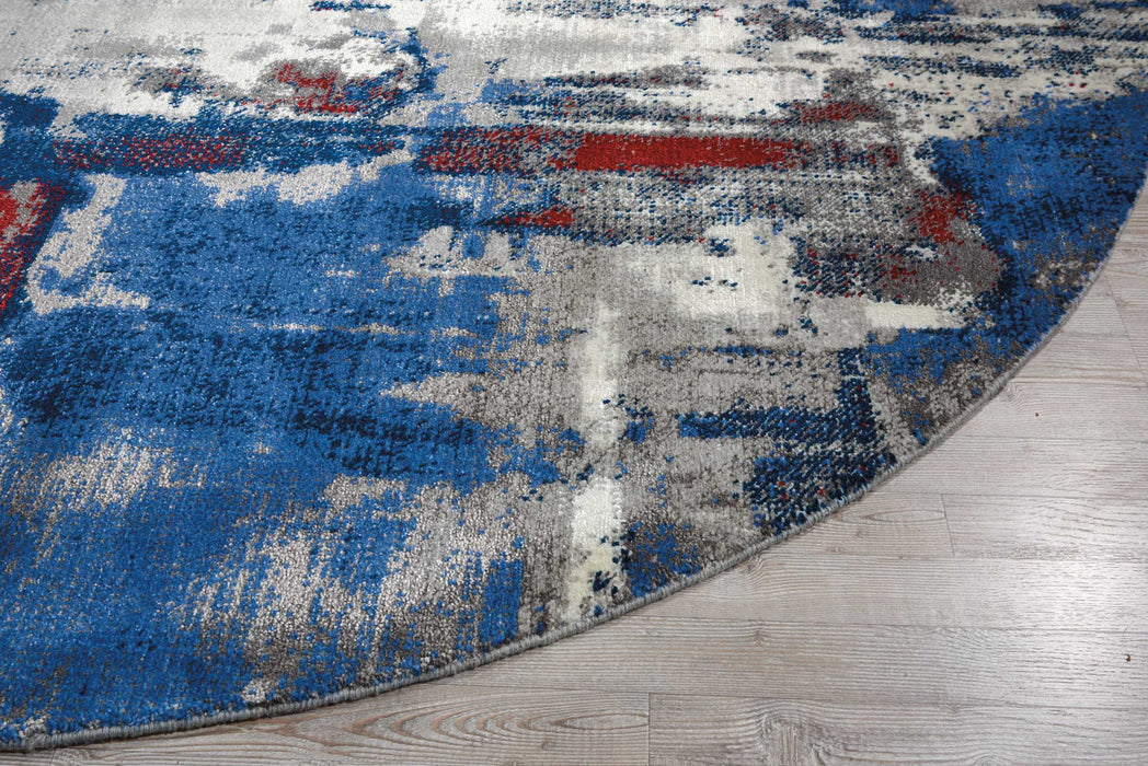 Nourison Twilight TWI20 Grey and Blue 8' Round Large Rug