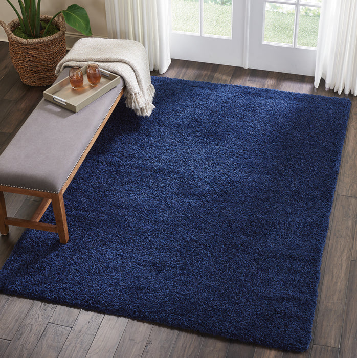 Nourison Malibu Shag MSG01 Dark Blue 5'x7'  Area Rug