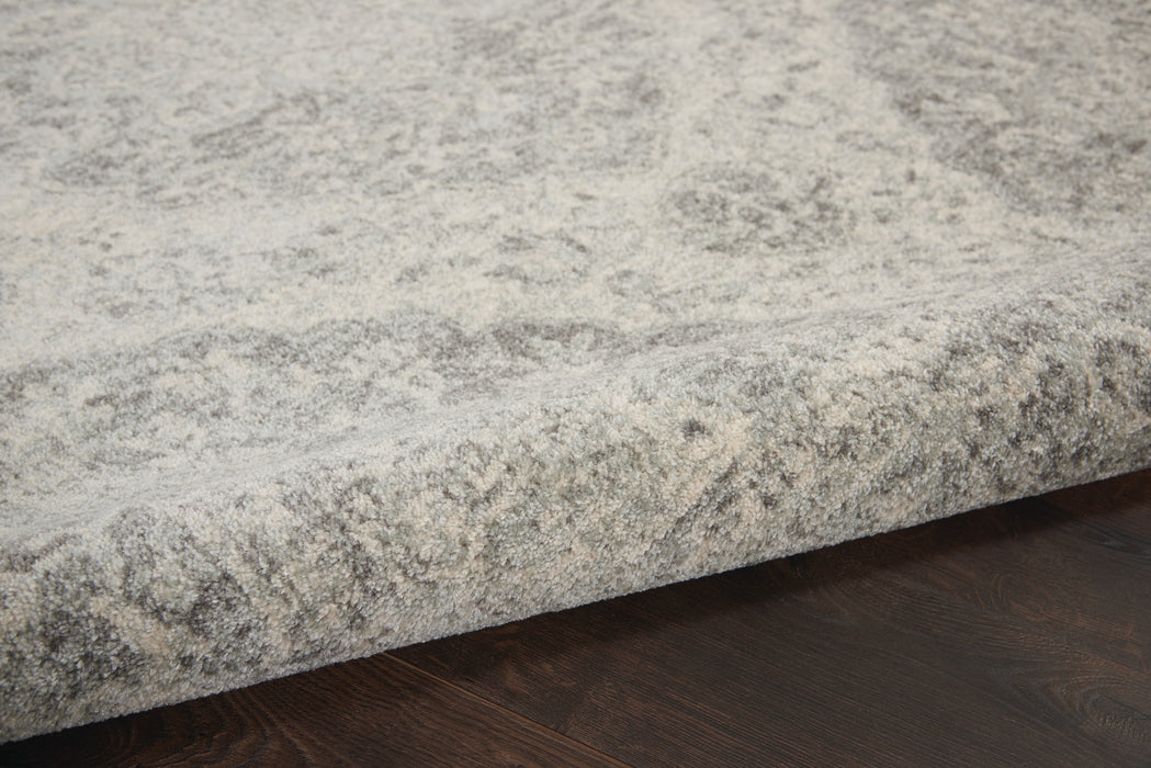 Nourison Tranquil TRA05 Grey and White 5'x7' Vintage Area Rug