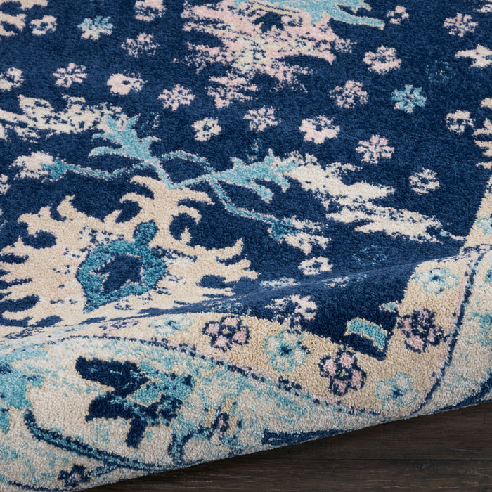Nourison Tranquil TRA10 Navy Blue 8'x10' Large  Rug