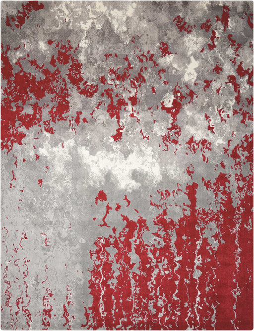 Nourison Twilight TWI21 Grey and Red 6'x8' Area Rug