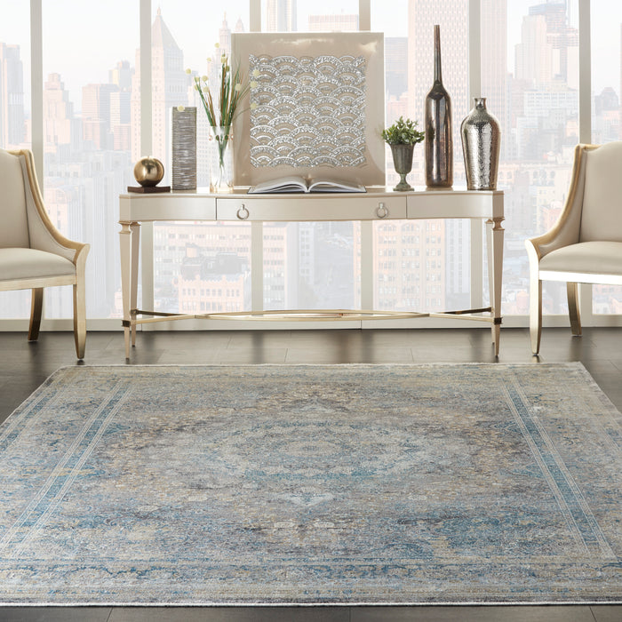 Nourison Starry Nights 8' x 10' Cream and Blue Vintage Area Rug