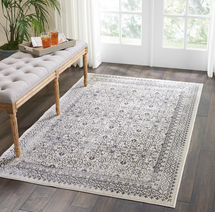 kathy ireland Home Silver Screen KI342 Ivory White 4'x6'  Area Rug