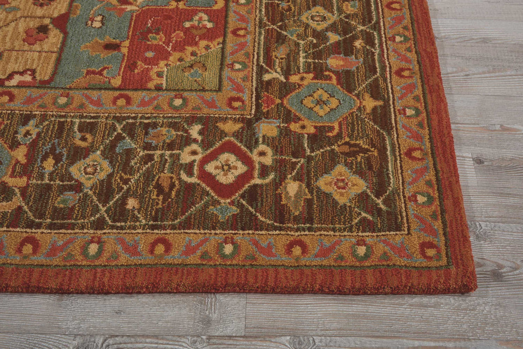 Nourison Living Treasures LI01 Brown 8' Runner Hallway Rug