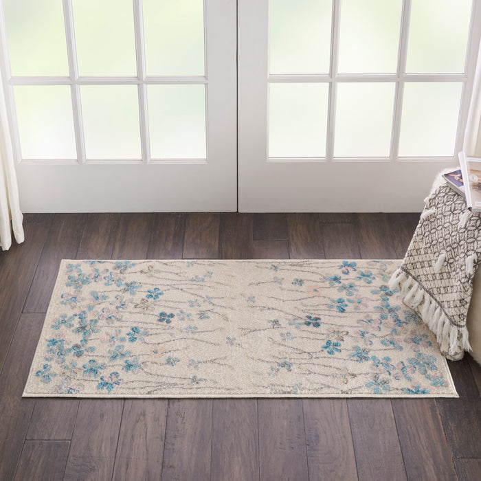 Nourison Tranquil 2'x4' Ivory White Floral Small Rug