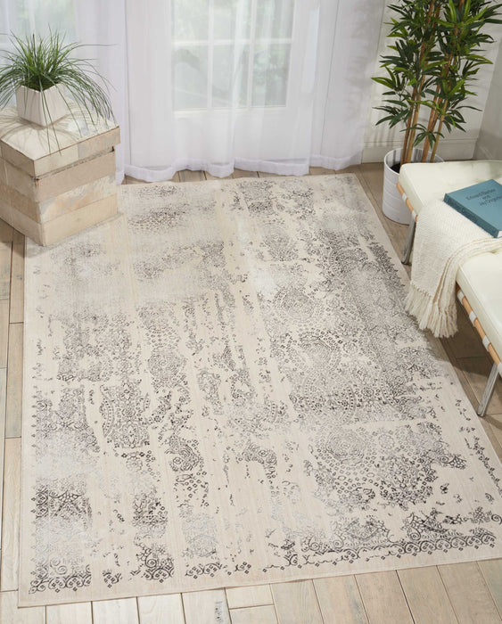 kathy ireland Home Silver Screen KI344 Ivory White 5'x7'  Area Rug