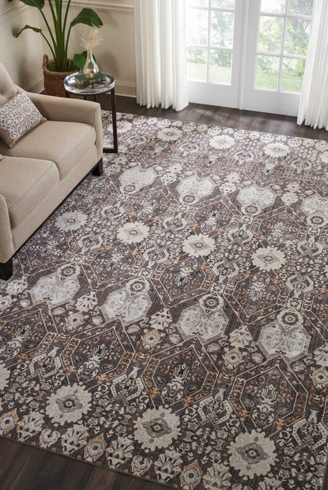 kathy ireland Home Silver Screen KI341 Charcoal and Silver 9'x12' Oversized  Rug
