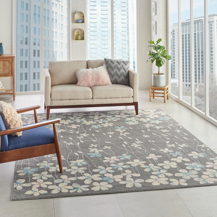 Nourison Tranquil TRA04 Grey 9'x12' Oversized  Rug