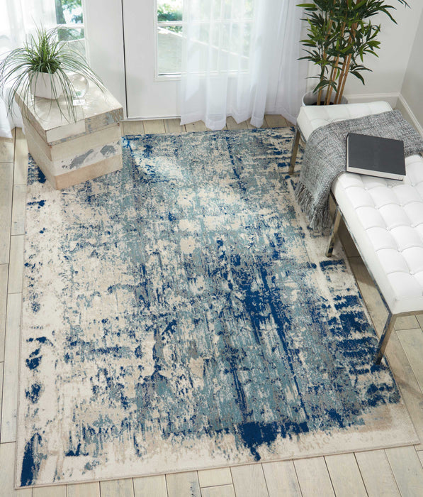 Nourison Maxell MAE16 Blue and Ivory 4'x6'  Area Rug