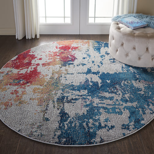 Nourison Ankara Global ANR10 Multicolor 6' Round Abstract Area Rug