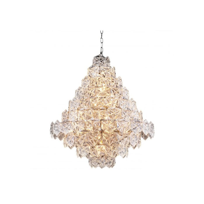 Chandelier Hermitage L, Clear Glass, Nickel Finish