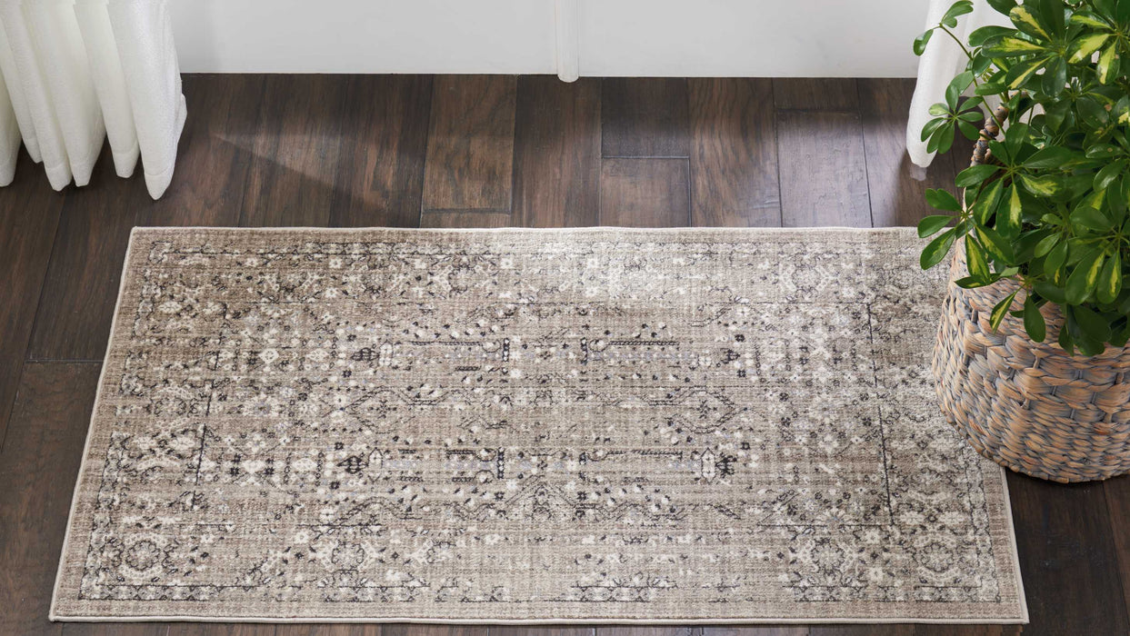 Kathy Ireland Silver Screen 2' X 4' Taupe Vintage Area Rug
