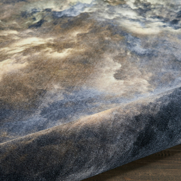 Nourison Le Reve LER07 Brown and Grey 9'x12' Oversized Storm Clouds Rug