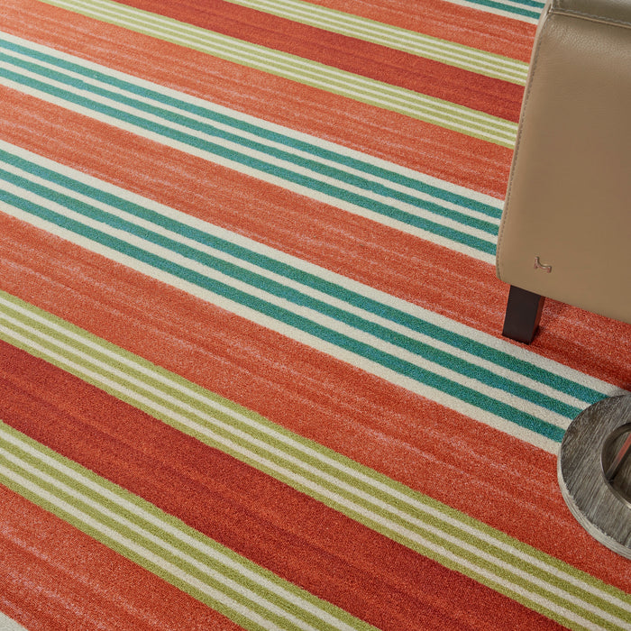 Waverly Sun N Shade SND71 Red 8'x11' Oversized Indoor-outdoor Rug