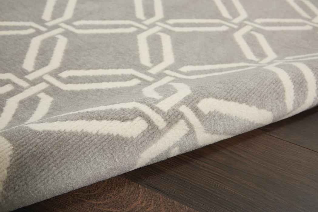 Nourison Jubilant JUB17 Grey 6'x9' Mid-century Area Rug