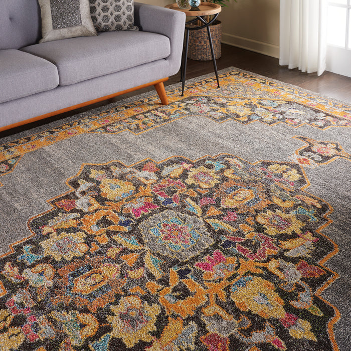 Nourison Passionate PST01 Grey Multicolor 9'x12' Oversized  Rug