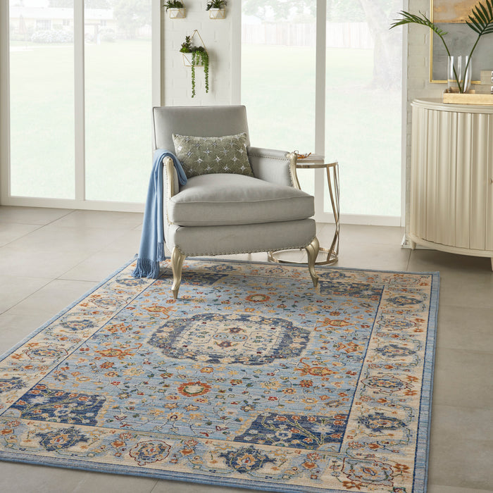 Nourison Majestic 6'x8' Light Blue Multicolor Persian Area Rug