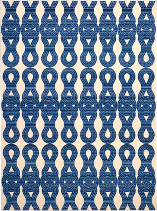 Butera Collection BB201 Blue and White 9'x12' Beach Area Rug