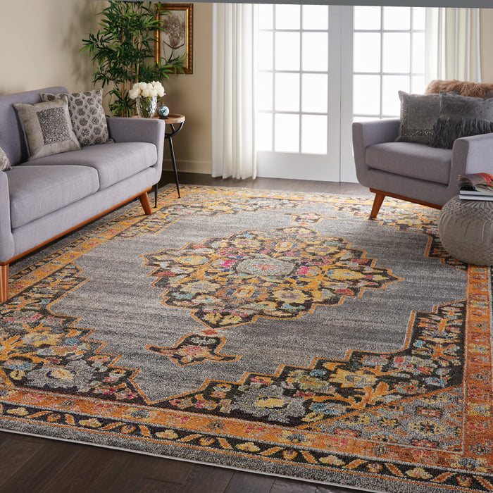 Nourison Passionate PST01 Grey Multicolor 9'x12' Oversized  Rug
