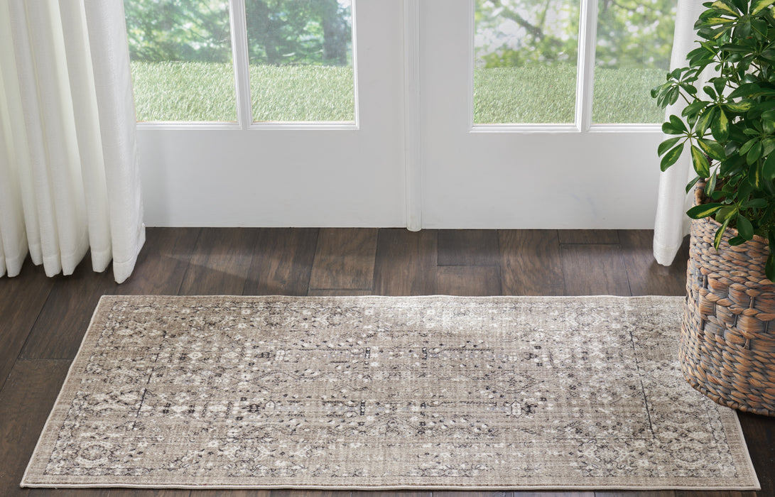 Kathy Ireland Silver Screen 2' X 4' Taupe Vintage Area Rug
