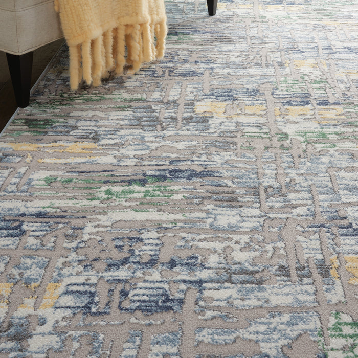 Nourison Urban Chic URC01 Grey Multicolor 5'x8' Abstract Area Rug
