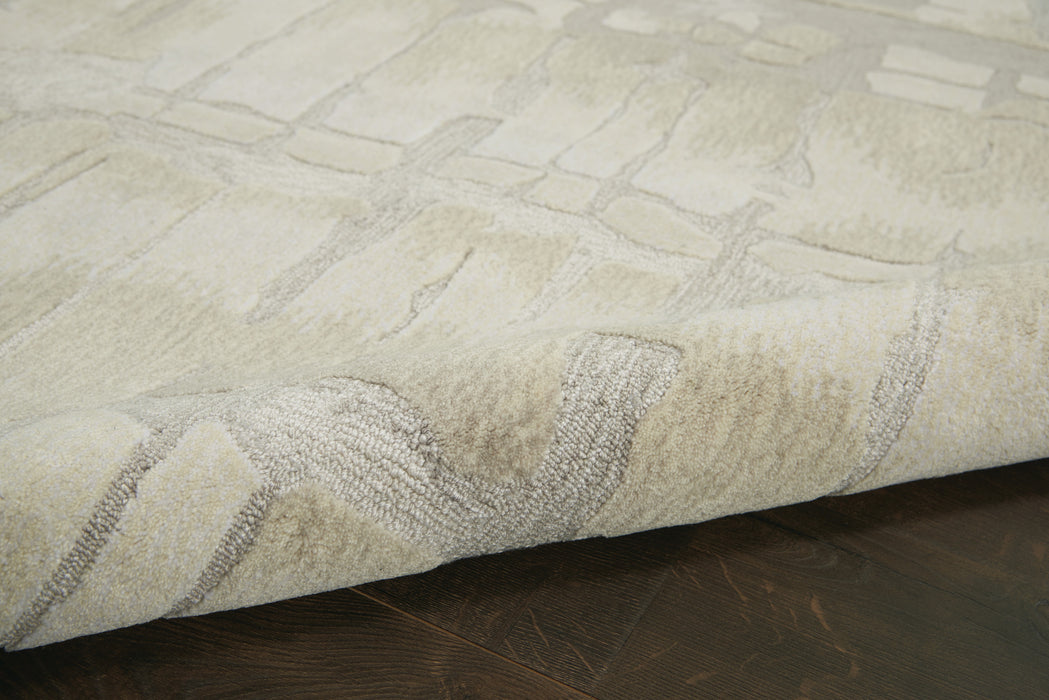 Nourison Symmetry SMM04 Ivory and Beige 4'x6' Area Rug