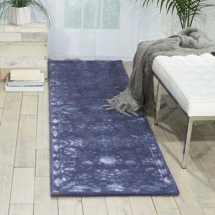 Nourison Symphony SYM11 Blue 8' Runner  Hallway Rug
