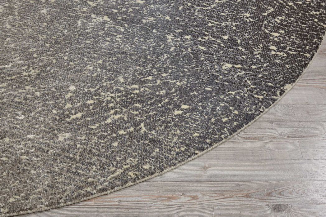 Nourison Twilight TWI12 Grey and White 8' Round Large Rug