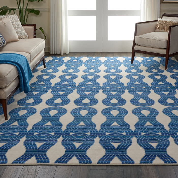 Butera Collection BB201 Blue and White 9'x12' Beach Area Rug