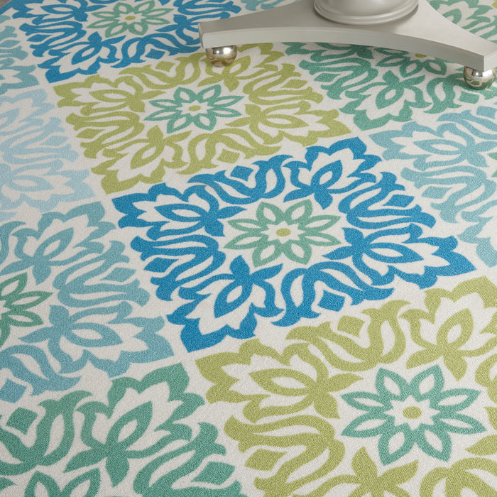 Waverly Sun N Shade SND23 Blue 10'x14'   Rug