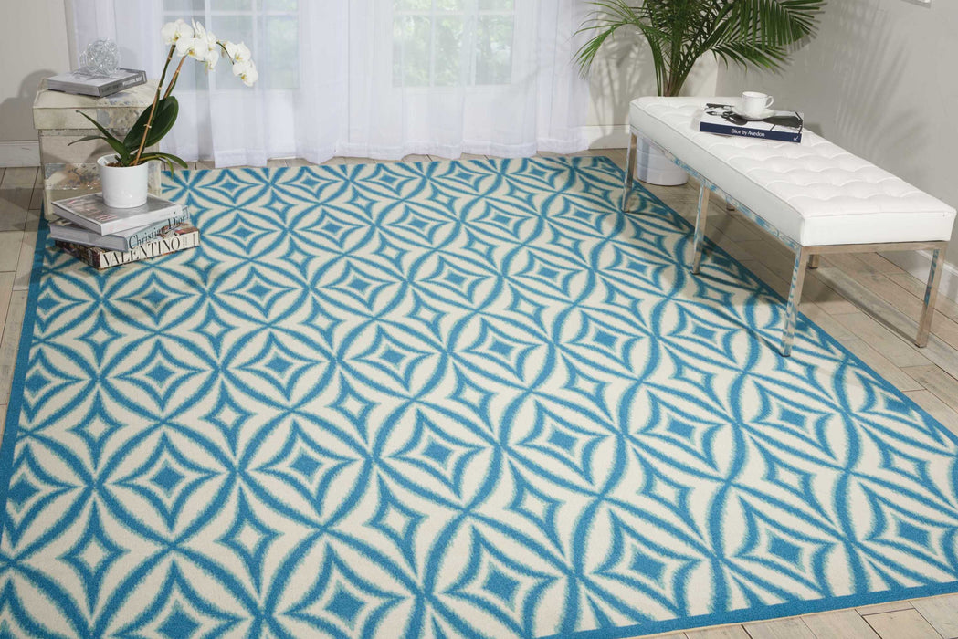 Waverly Sun N Shade SND19 Blue 8'x11'   Rug