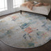Nourison Ankara Global ANR09 White Multicolor 4' Round Abstract Area Rug